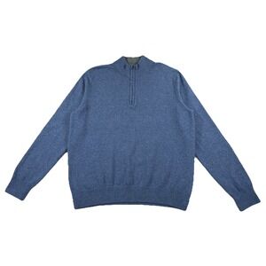 Faherty Jackson 1/4 Zip Sweater Pullover Blue Men's XL